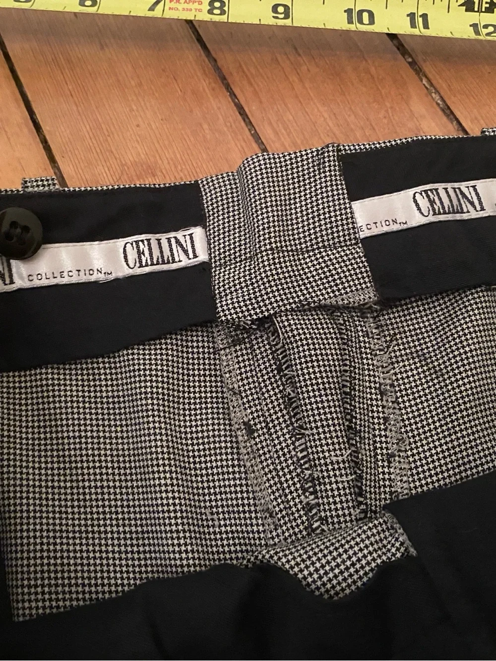 Vintage 90s Double-Breasted Gray Men's Suit Jacket & Trousers houndstooth 42R